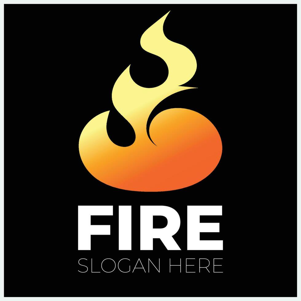 Fire Flame vector logo design.