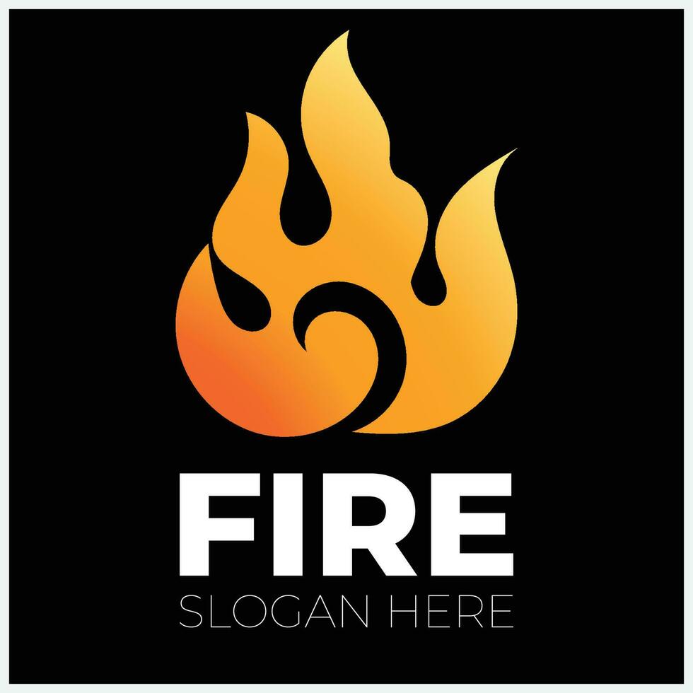 Fire Flame vector logo design.