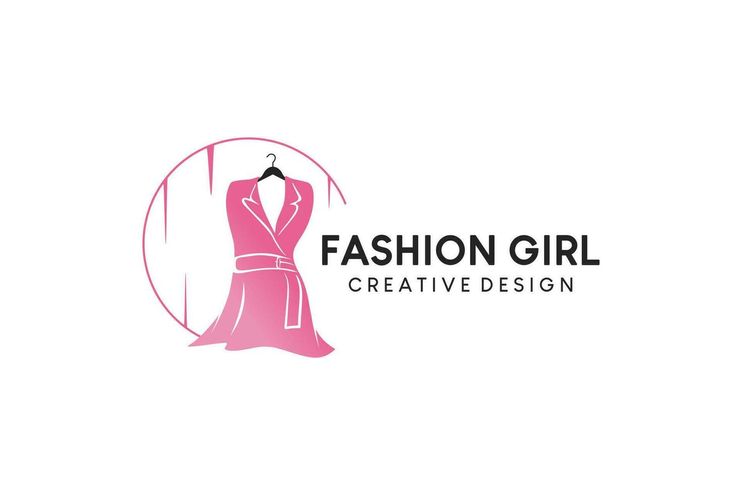 Woman fashion dress logo design and beauty lifestyle vector