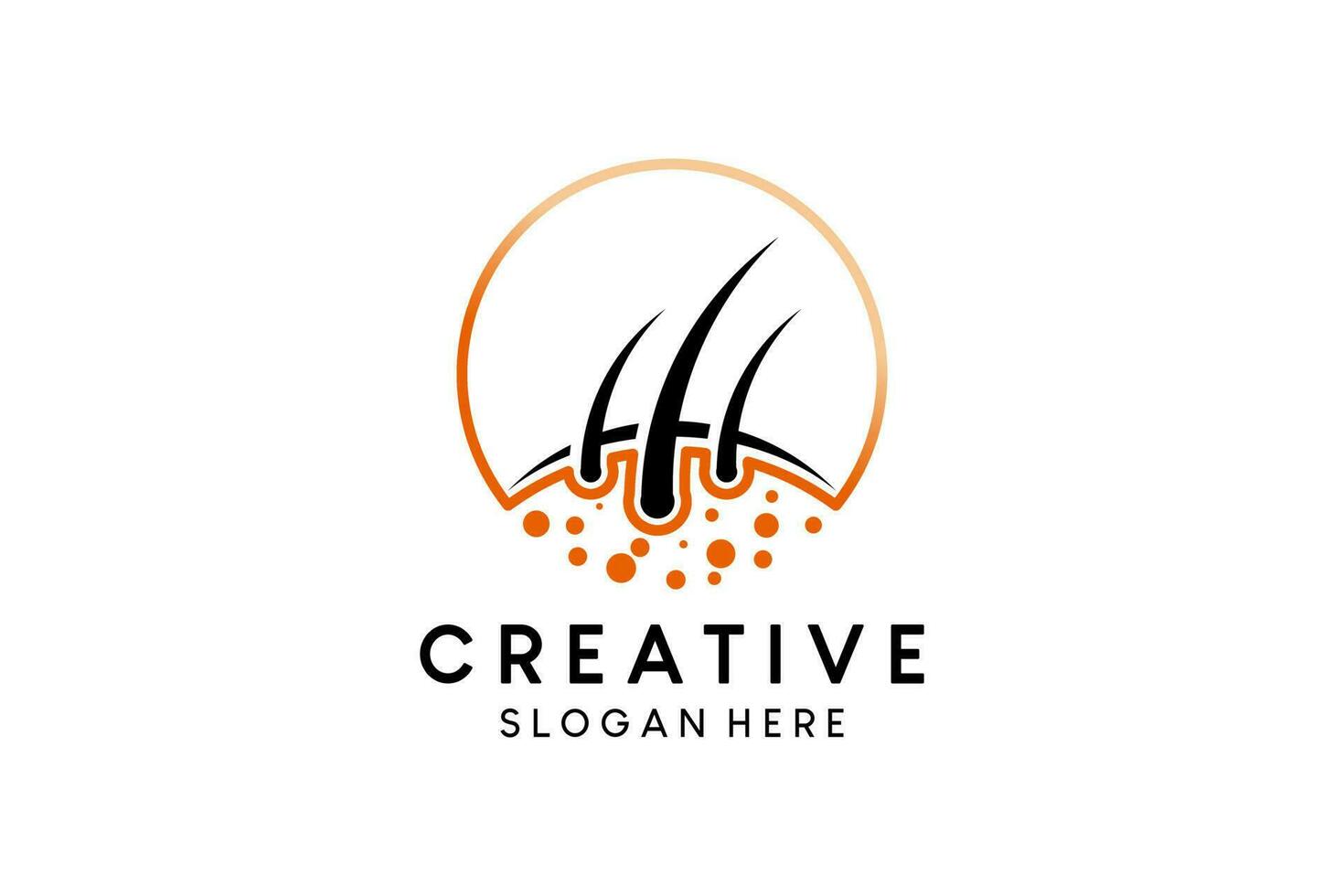 pelo crecimiento o pelo trasplante logo diseño con creativo concepto vector