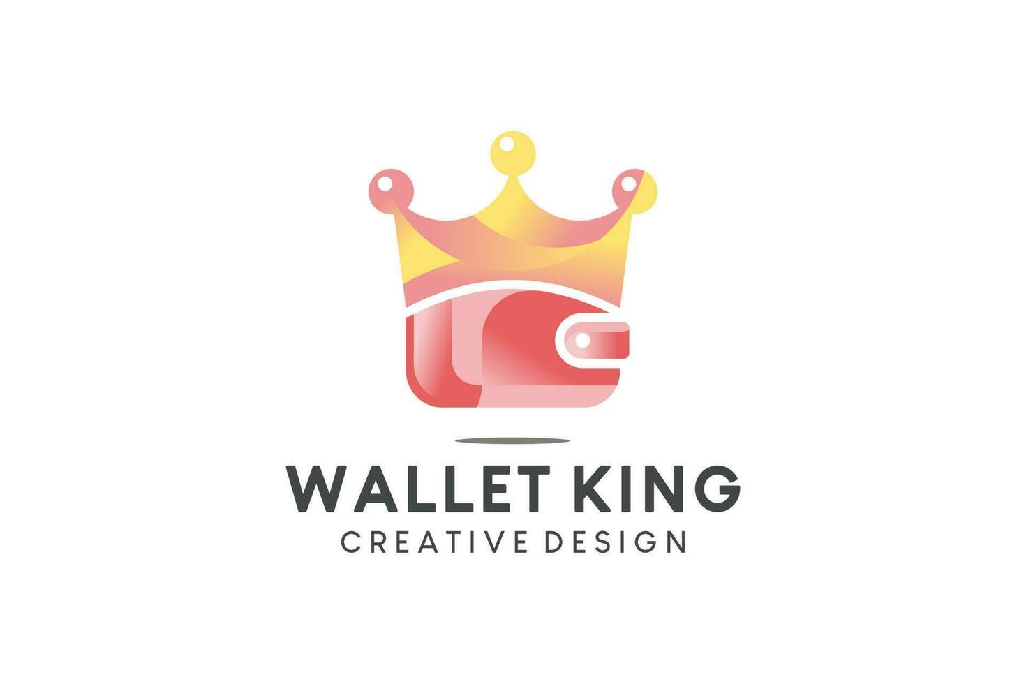 Rey billetera icono logo diseño con creativo concepto vector