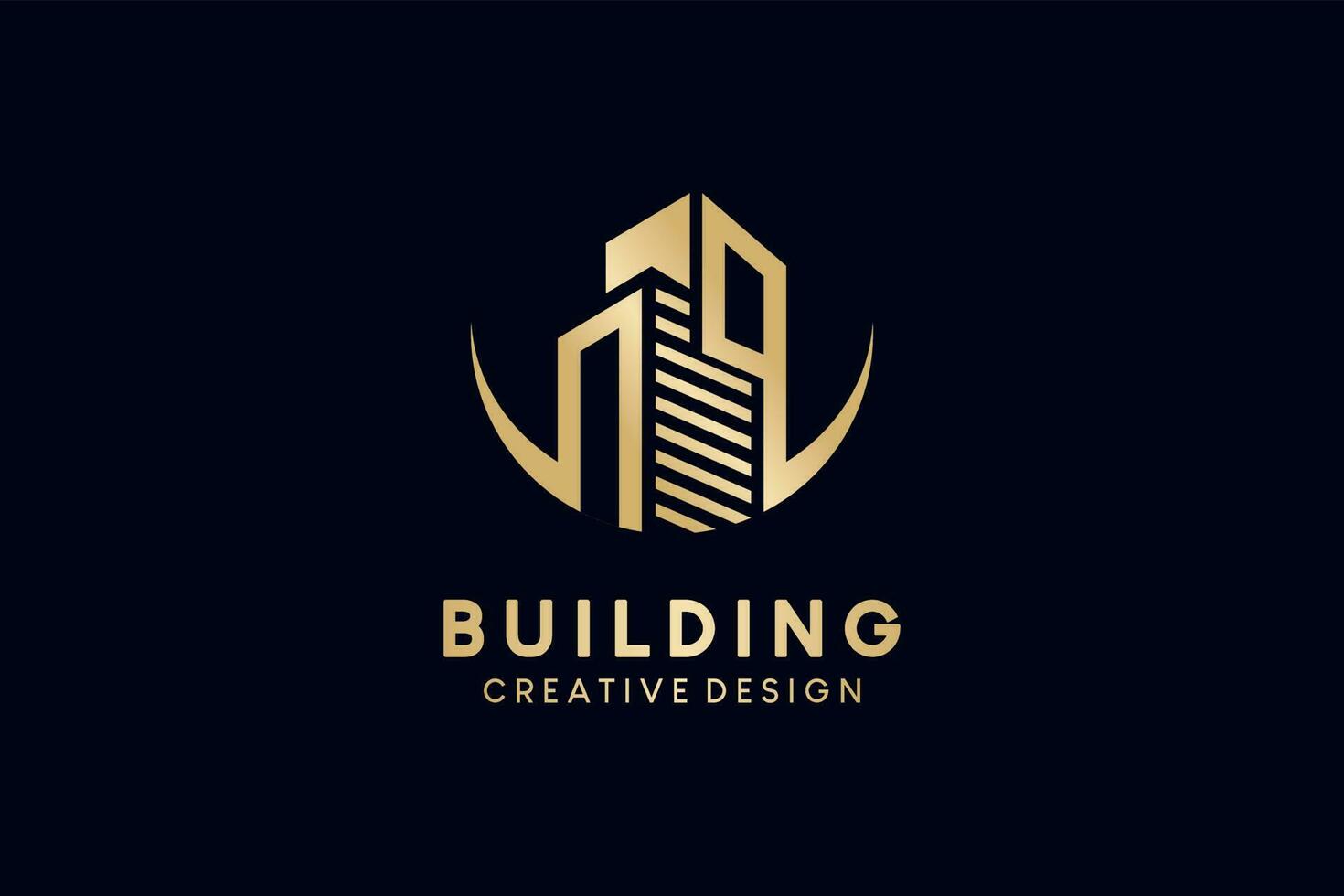 Building logo design with luxury silhouette concept for construction business vector