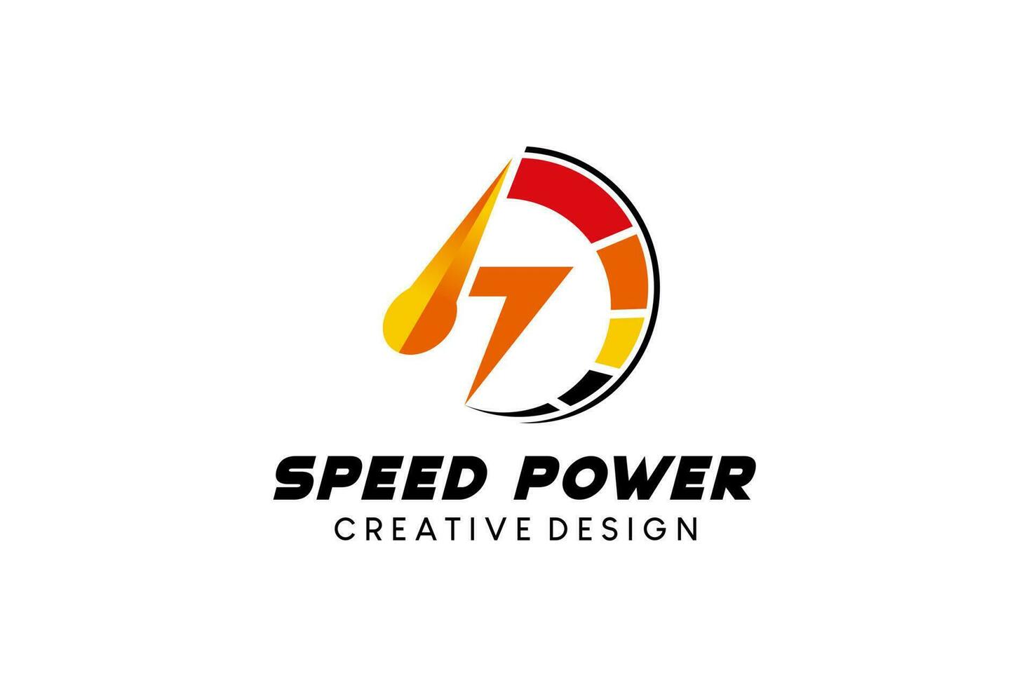 Rpm indicator speed logo illustration design with electric power icon vector