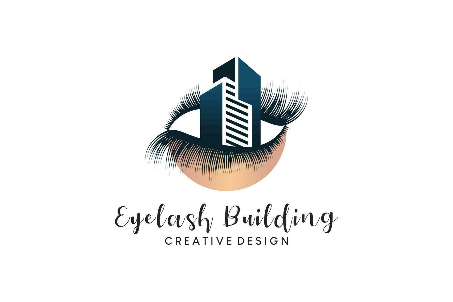 Building eyelash logo design, eyelash extension logo vector illustration