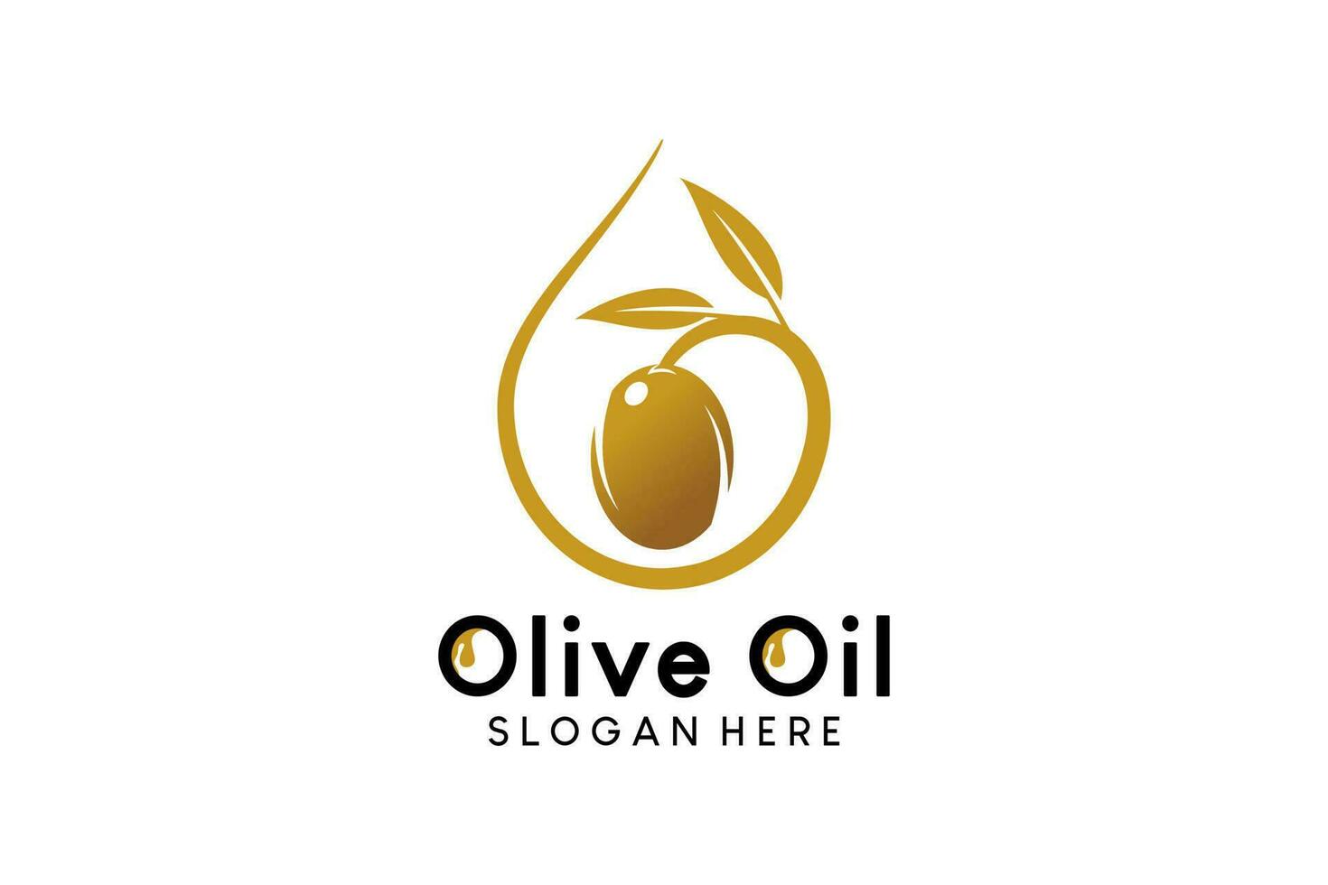 Olive oil logo design with creative luxury drop concept vector