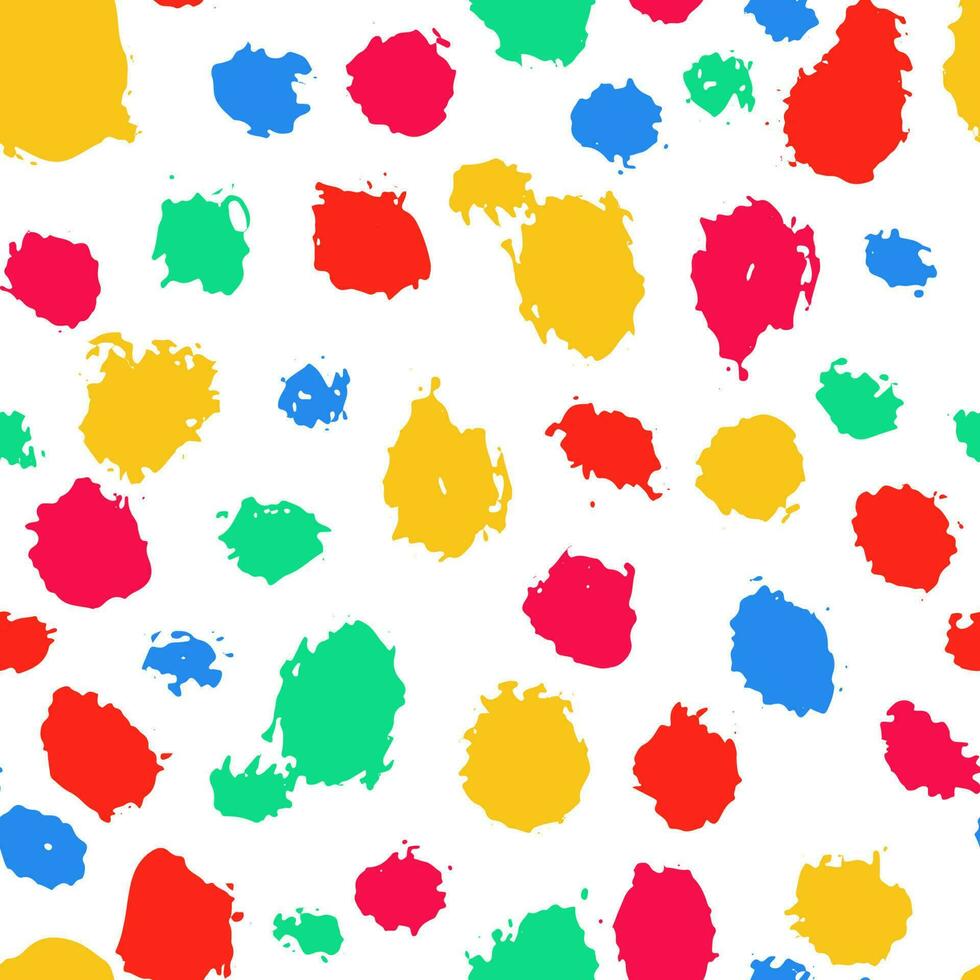 Dry Brush Ink Paint Seamless Vector Abstract Pattern