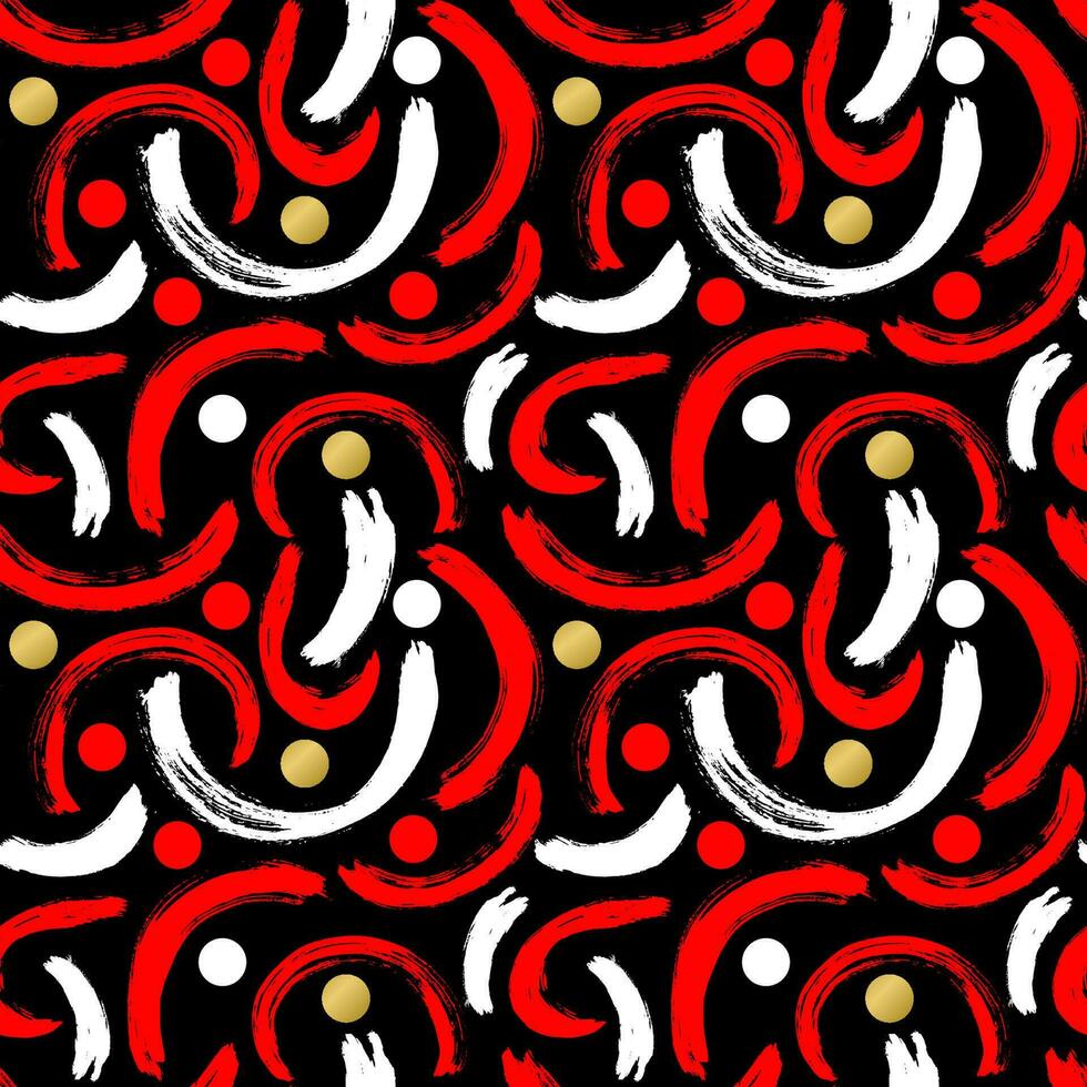 Dry Brush Strokes Seamless Pattern. Hand Drawn Artwork Abstract Background vector