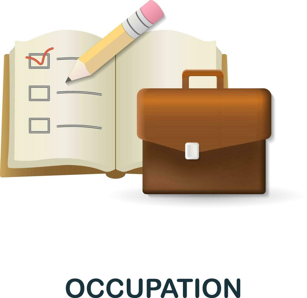 Occupation icon. 3d illustration from business training collection. Creative Occupation 3d icon for web design, templates, infographics and more vector