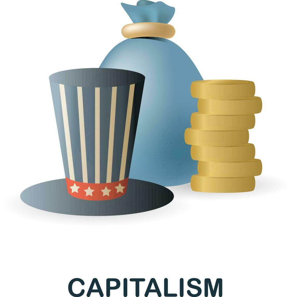 capitalismo icono. 3d ilustración desde económico recopilación. creativo capitalismo 3d icono para web diseño, plantillas, infografia y más vector