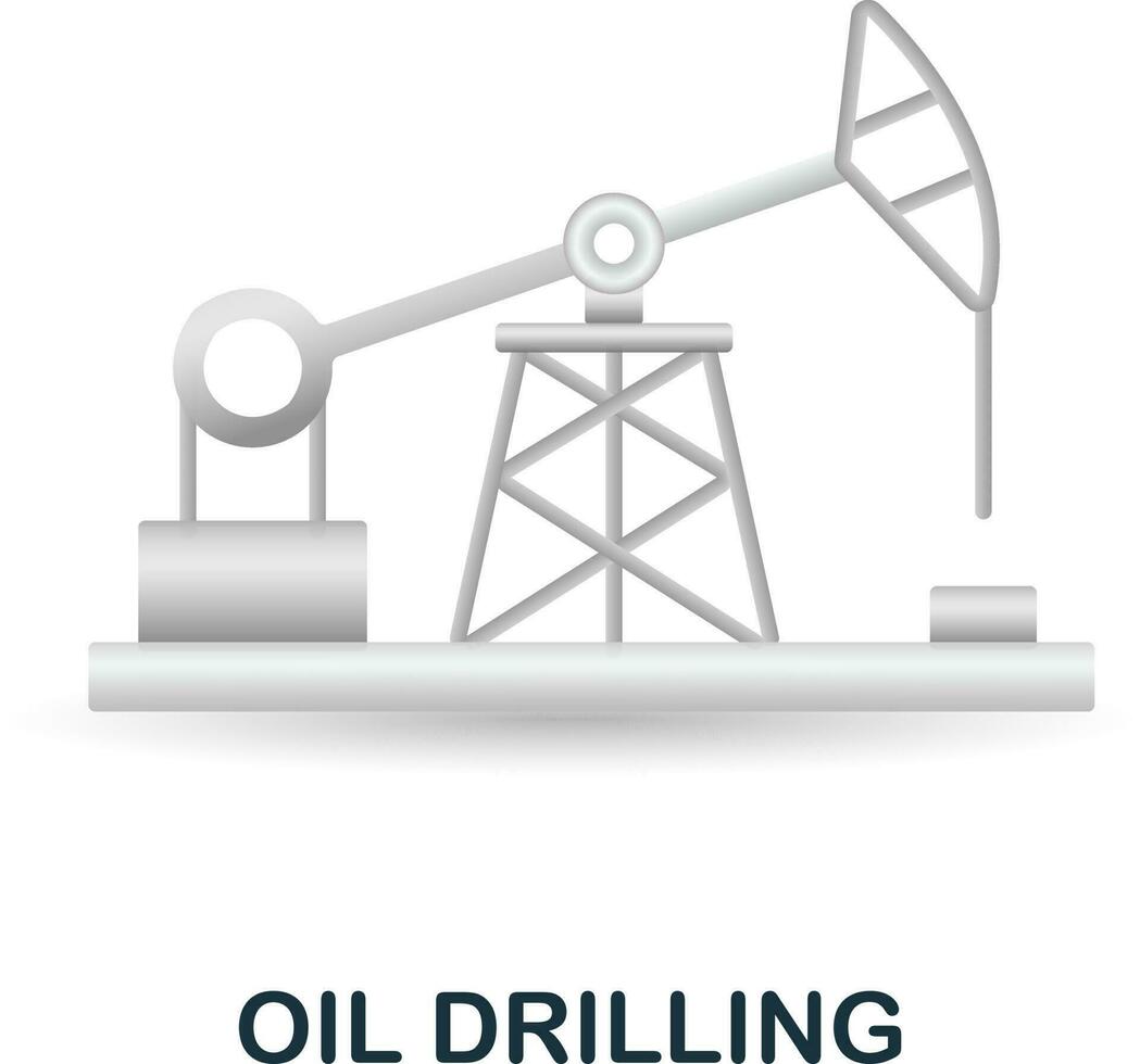 Oil Drilling icon. 3d illustration from climate change collection. Creative Oil Drilling 3d icon for web design, templates, infographics and more vector
