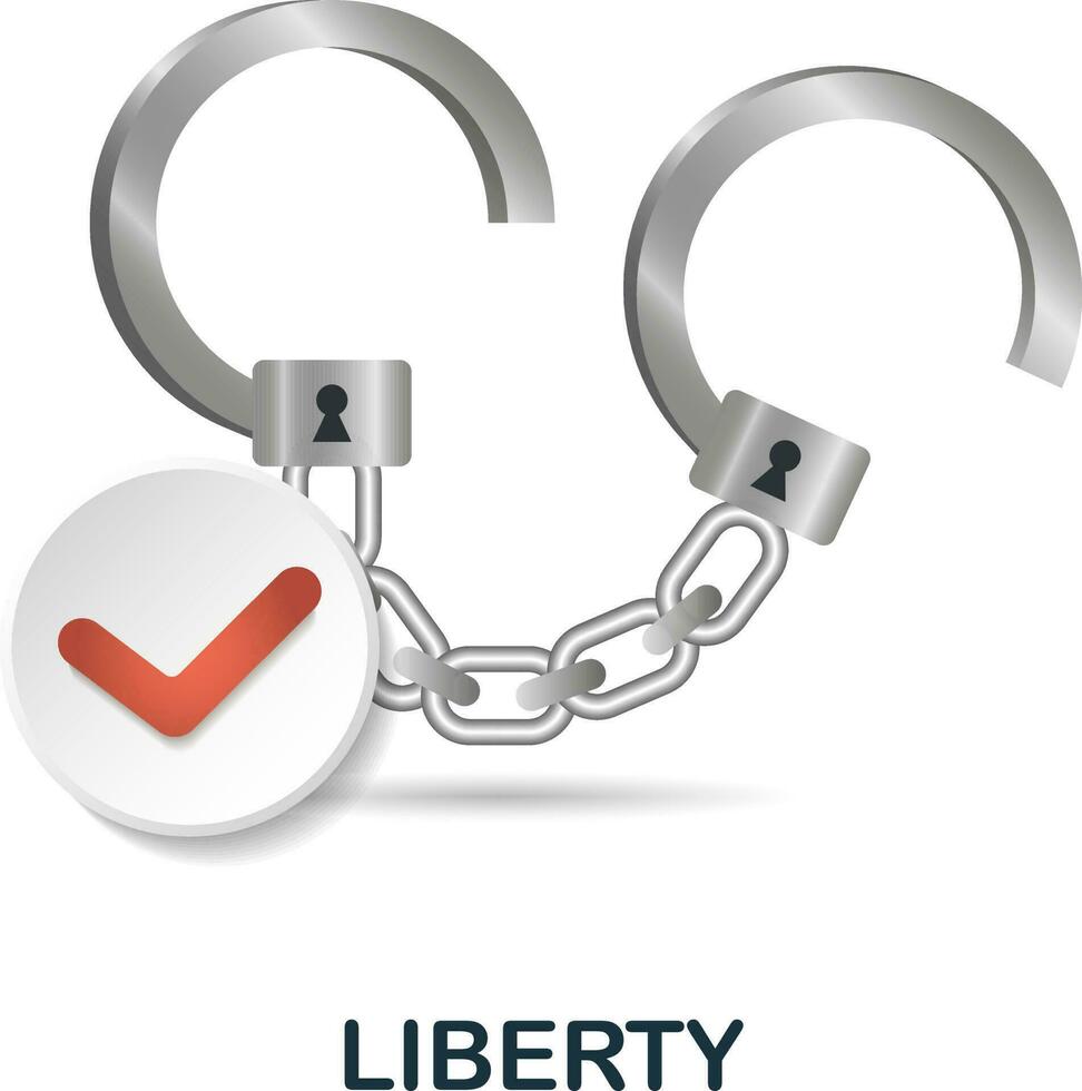 Liberty icon. 3d illustration from harassment collection. Creative Liberty 3d icon for web design, templates, infographics and more vector