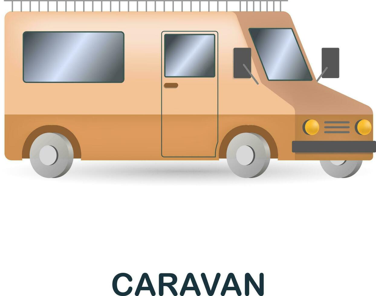 Caravan icon. 3d illustration from outdoor recreation collection. Creative Caravan 3d icon for web design, templates, infographics and more vector