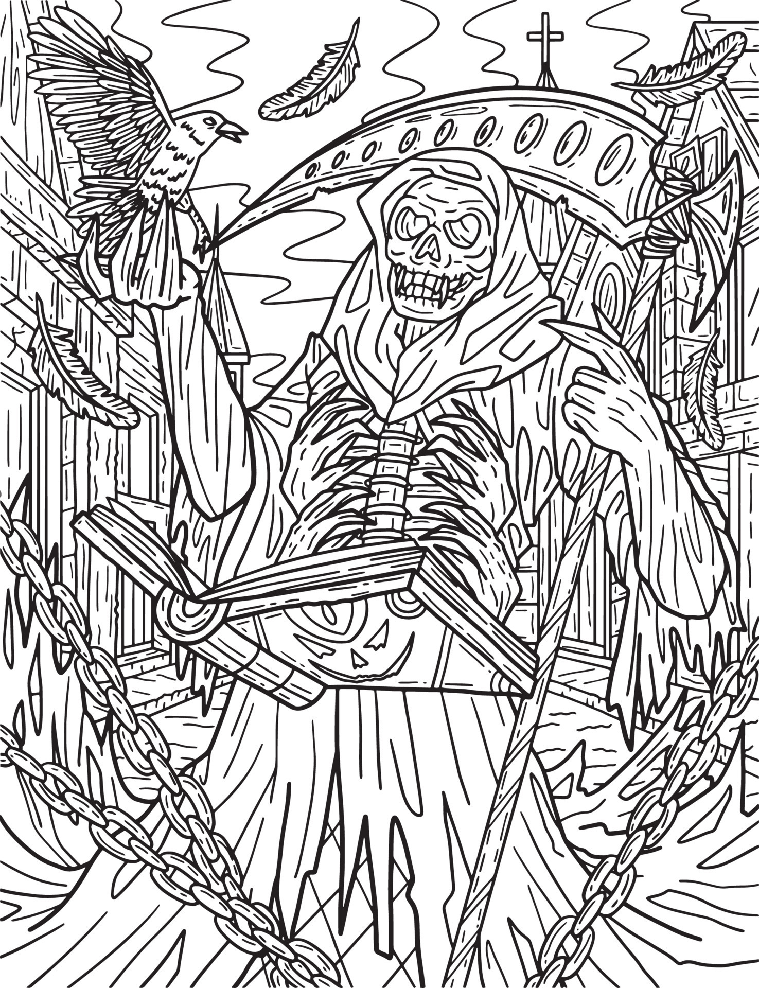 Grim Reaper Coloring Pages