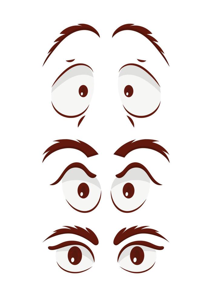 conjunto de ojos en plano estilo. aislado. vector ilustración.