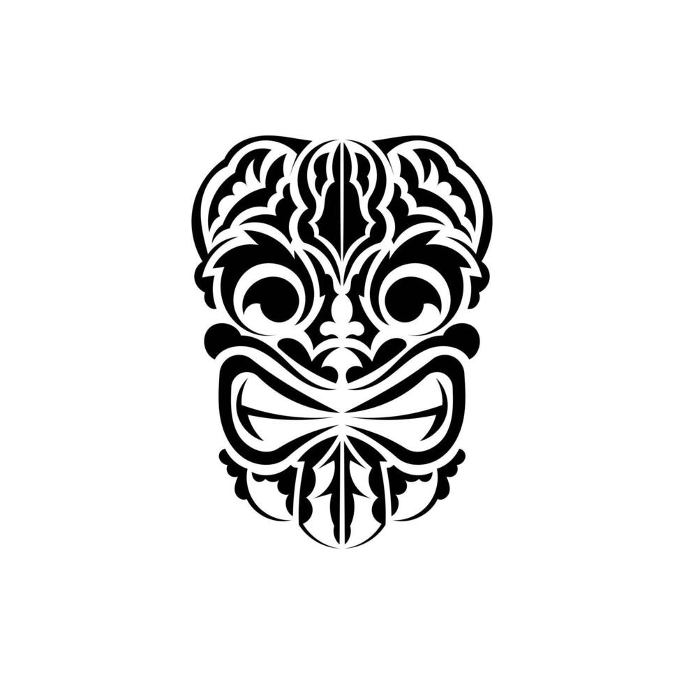 Tribal mask. Traditional totem symbol. Simple style. Vector illustration isolated on white background.