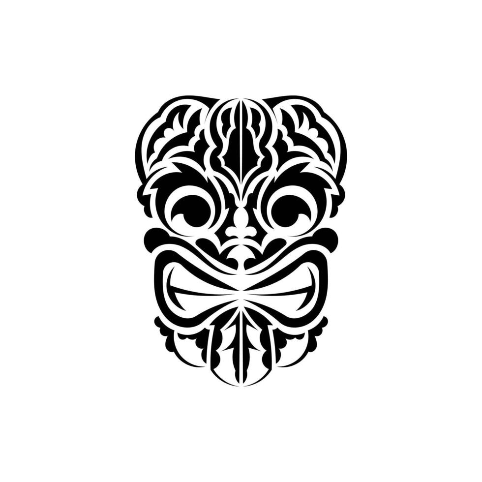 Tribal mask. Traditional totem symbol. Simple style. Vector illustration isolated on white background.