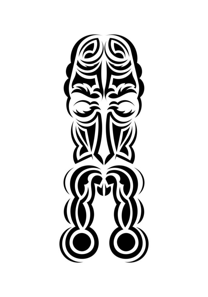 cara en tradicional tribal estilo. Listo tatuaje modelo. plano estilo. vector ilustración.