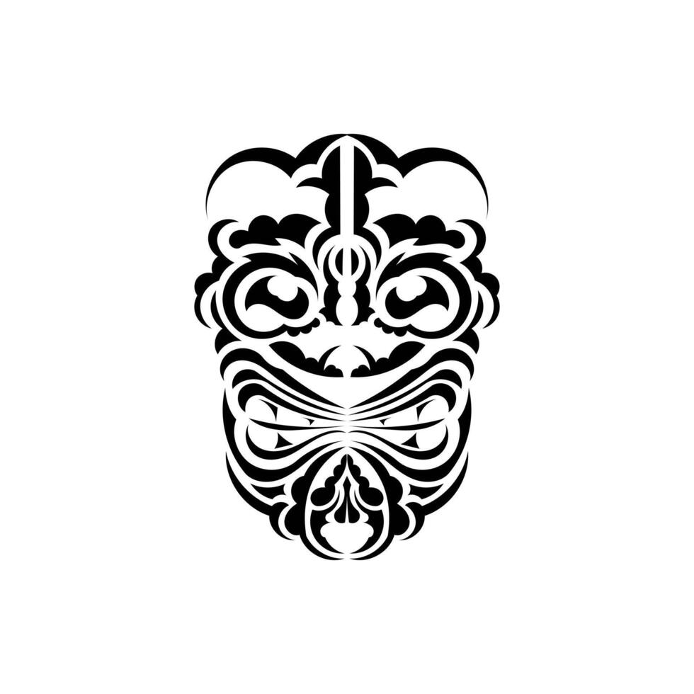 Pattern mask. Black tattoo in the style of the ancient tribes. Maori style. Vector over white background.