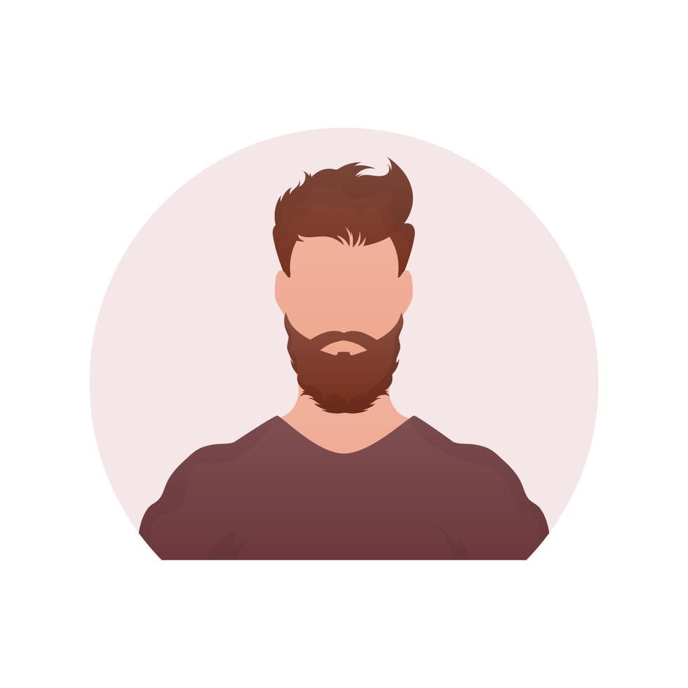 Brutal guy icon. Isolated. Cartoon style. vector