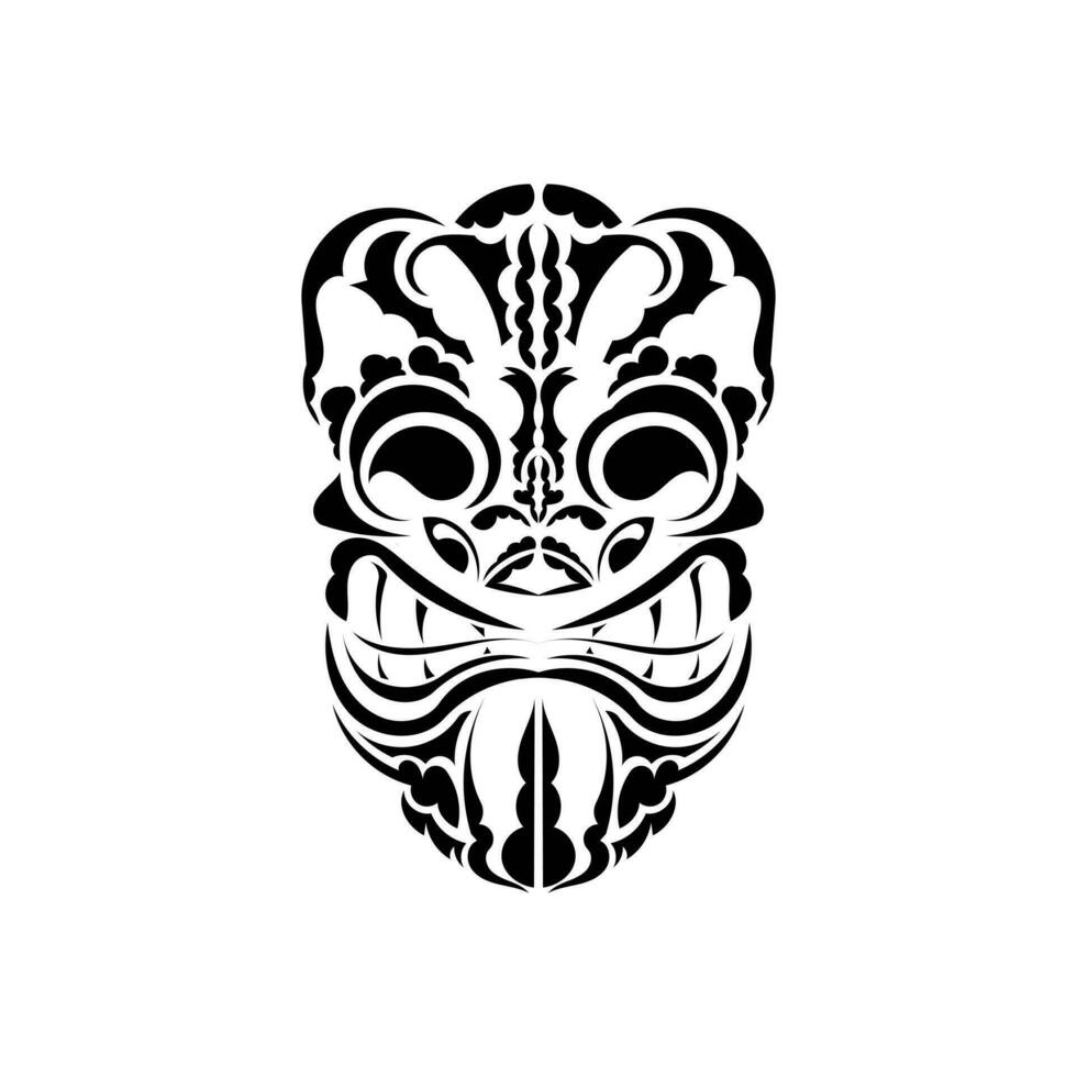 Pattern mask. Traditional totem symbol. Maori style. Vector isolated on white background.