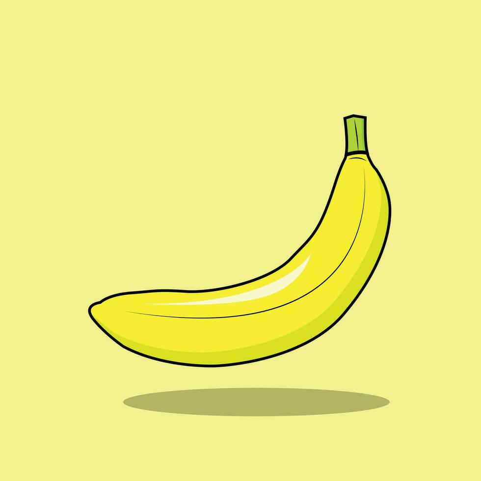 a vector of a banana made in a cartoon style