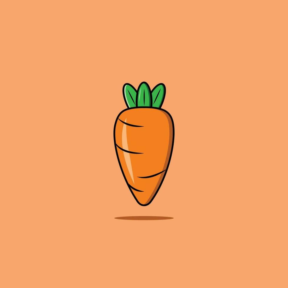 an orange carrot vector in cartoon style