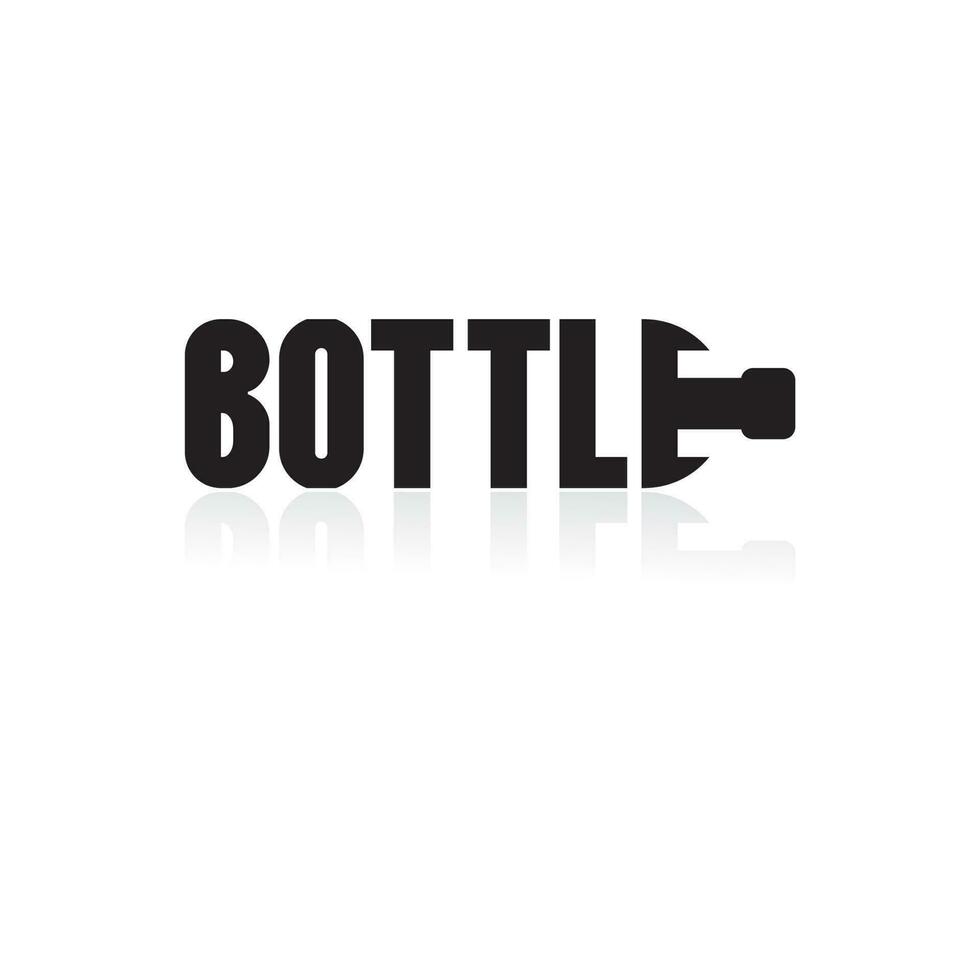 botella diseño con tipografía estilo vector