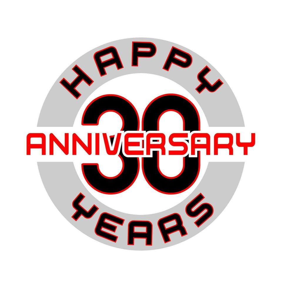 30 año aniversario vector icono, 30 aniversario o aniversario logo etiqueta. vector ilustración.