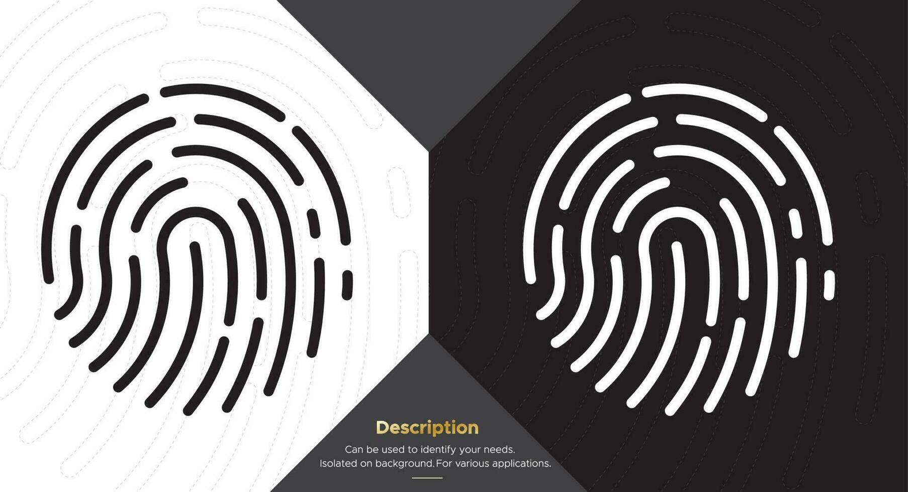Fingerprint black and white vector isolated on background.