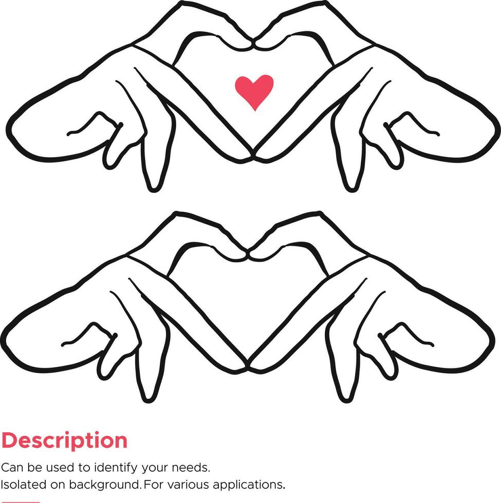 Love hand finger style. Isolated on white background. vector