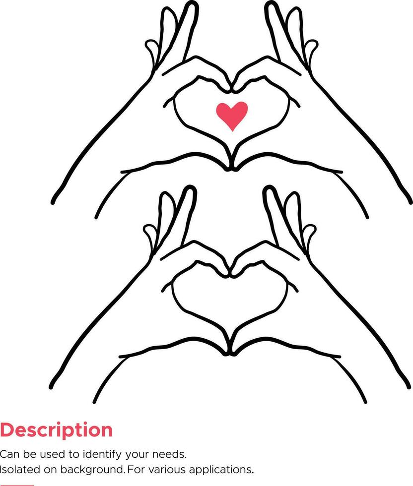 Love hand making small heart isolated on white background. vector