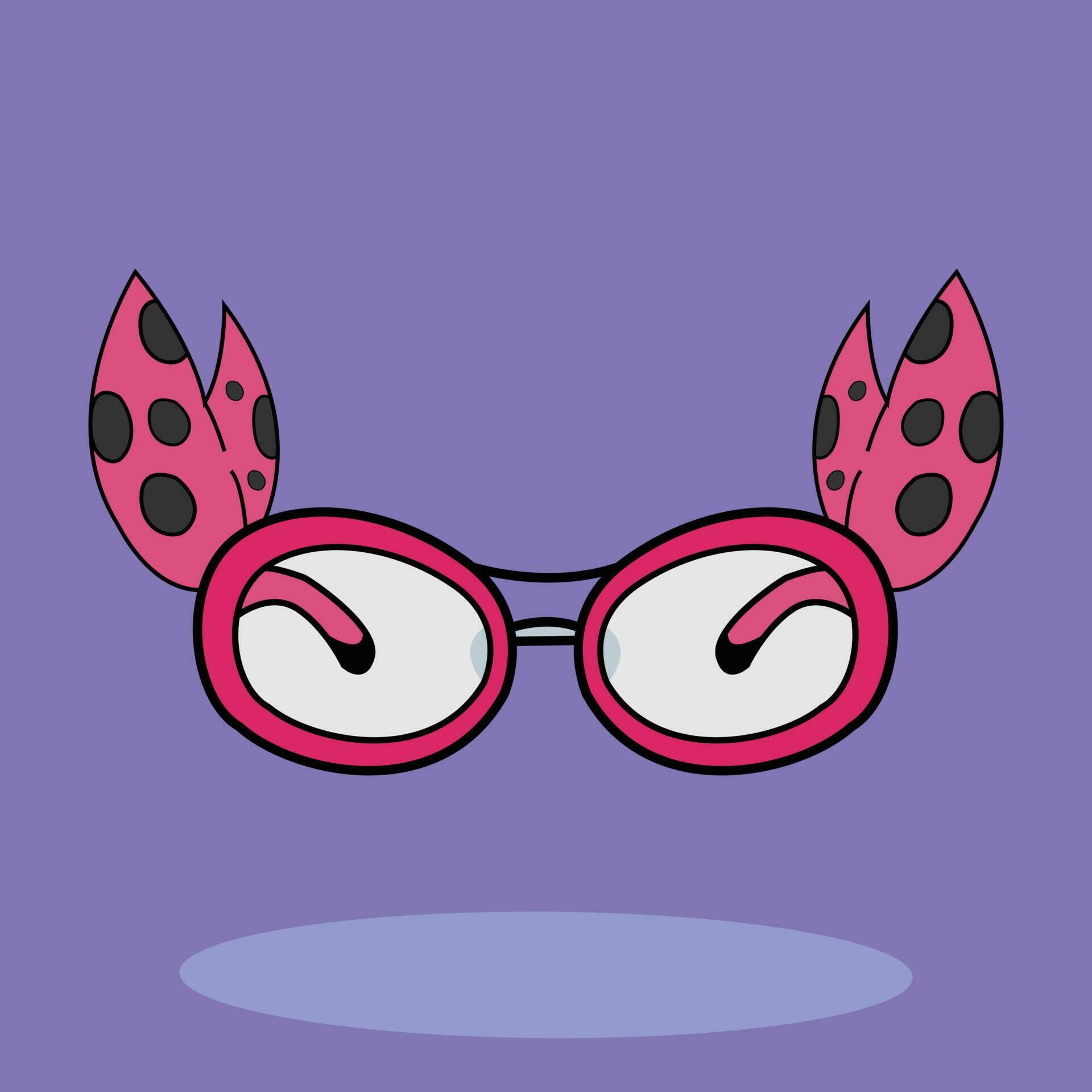 A purple background with a cartoon image of a ladybug glasses 23481972