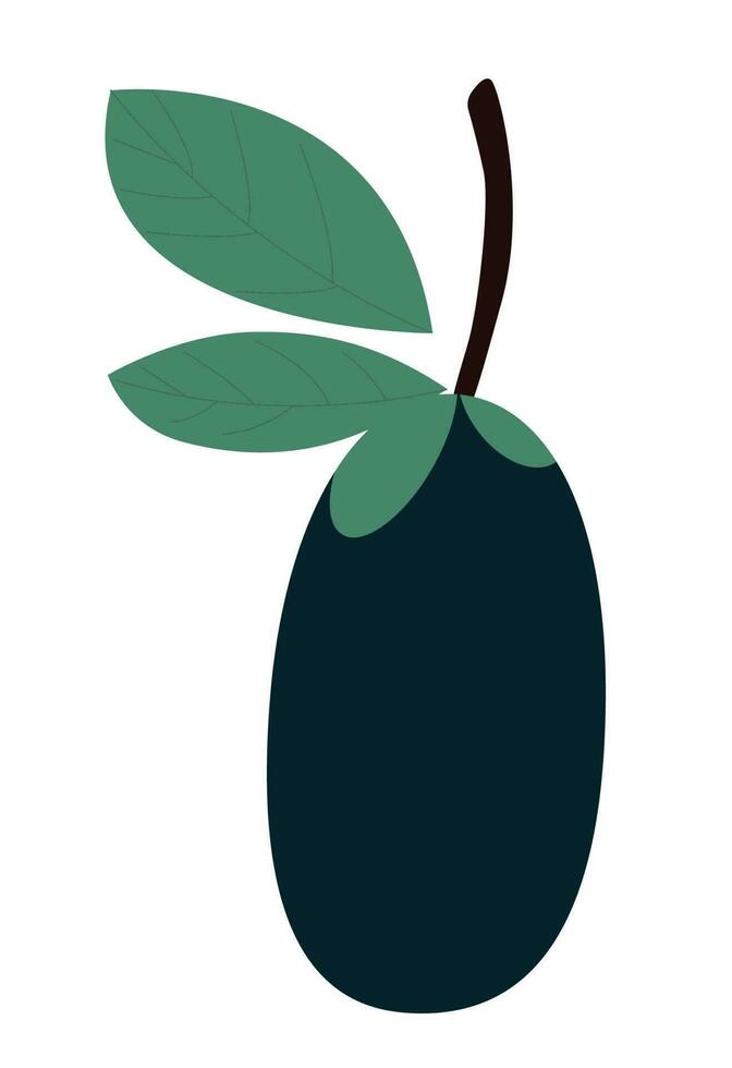 Simple doodle plum. Vector Illustration