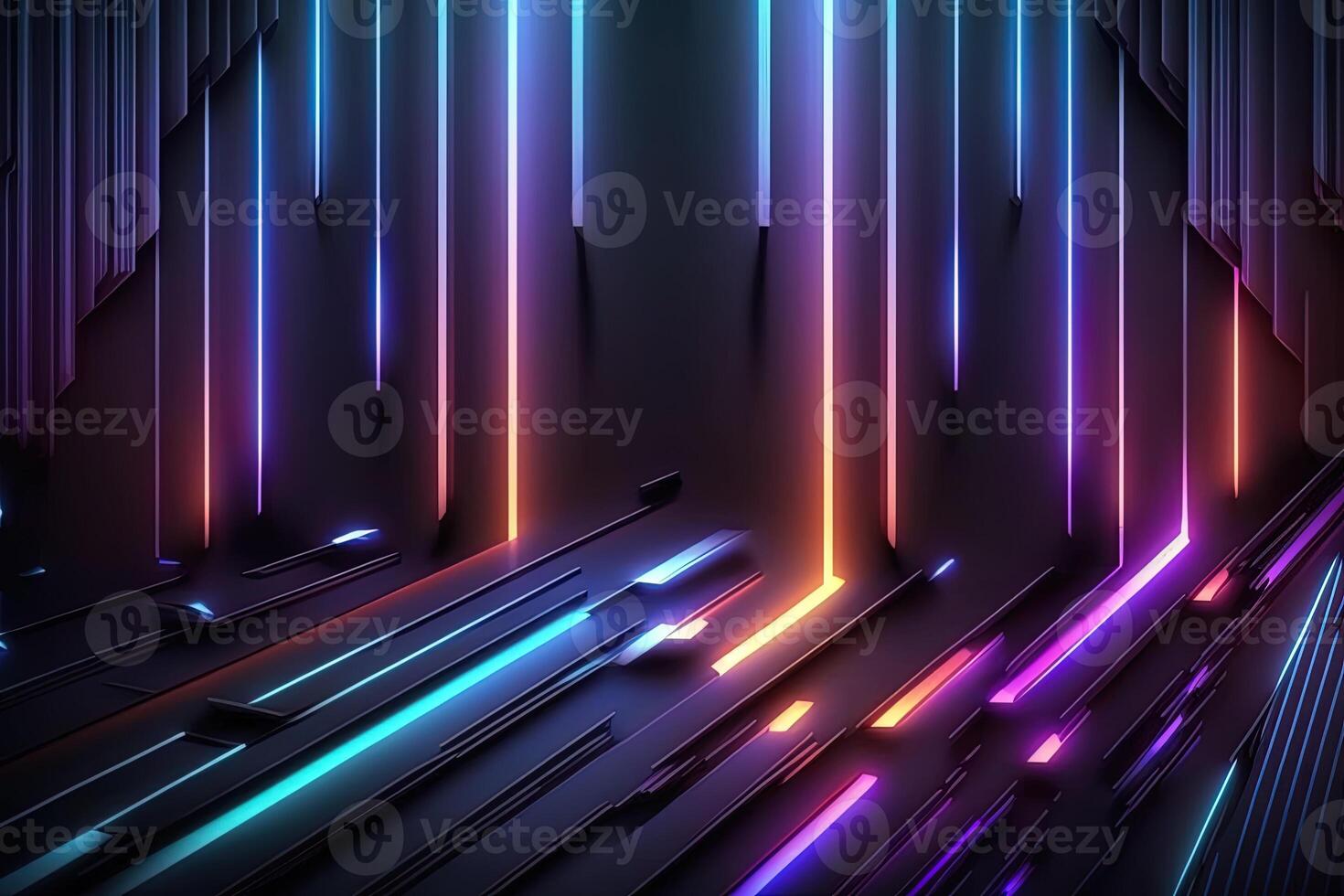 abstract futuristic colorful background with lights, . abstract futuristic neon background with glowing ascending lines. Fantastic background for gamer or slide show photo