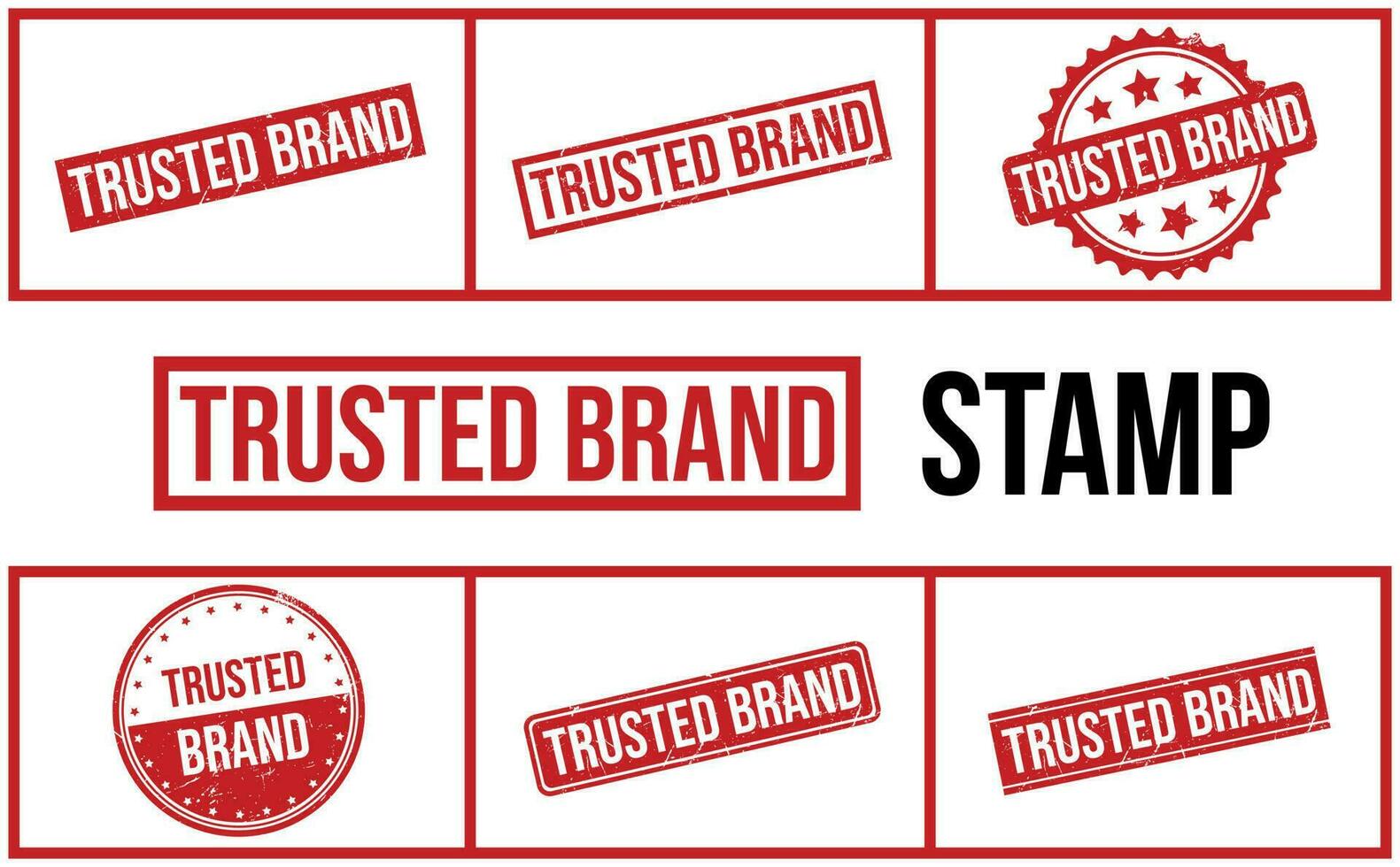 Trusted Brand Rubber Stamp Set Vector
