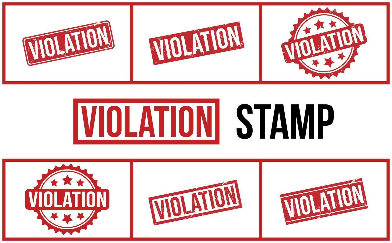 Violation Rubber Stamp Set Vector