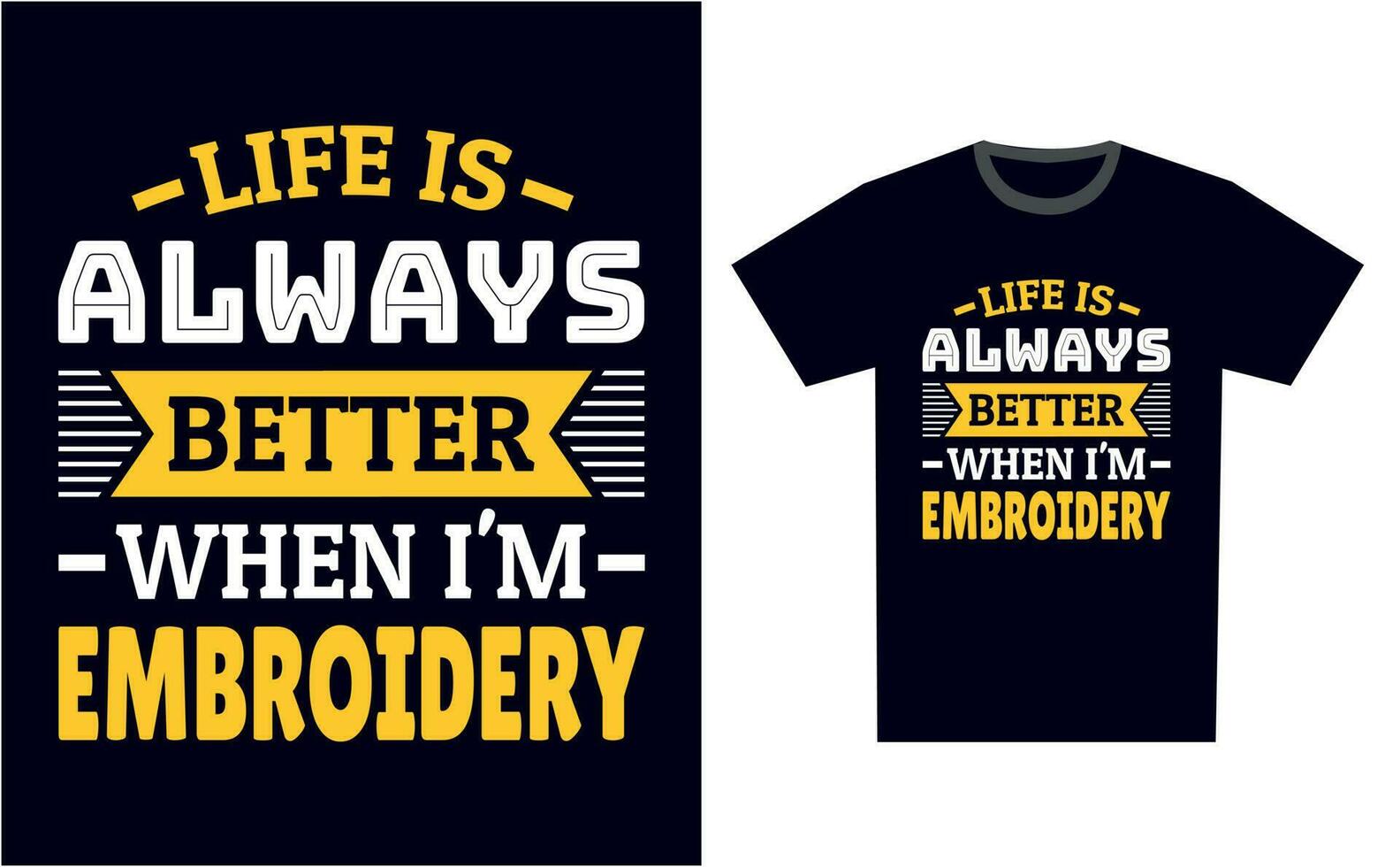 Embroidery T Shirt Design Template Vector