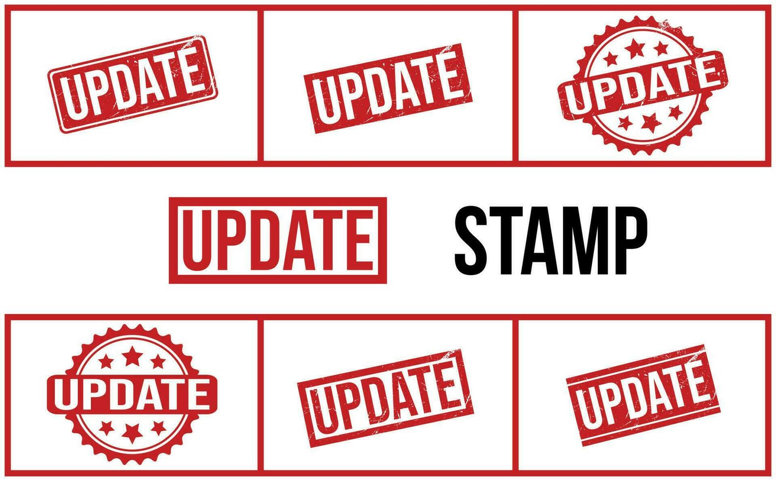 Update Rubber Stamp Set Vector