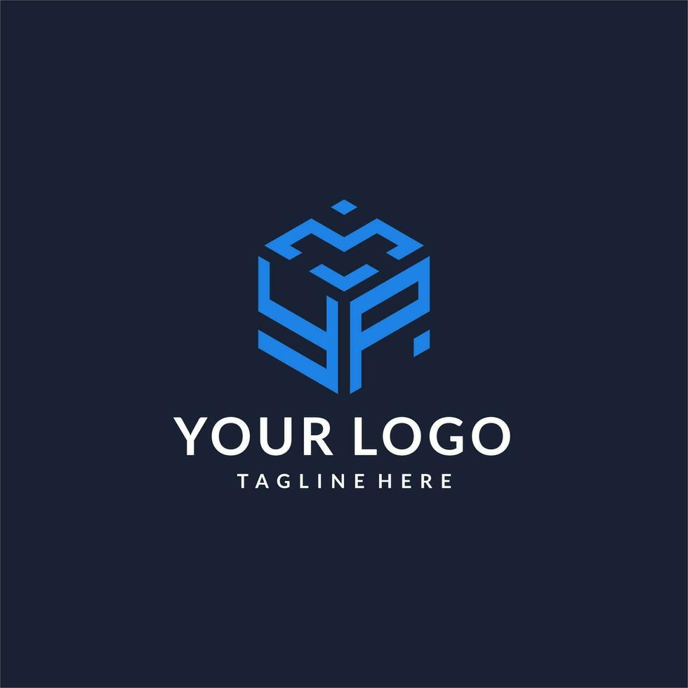 YP logo hexagon designs, best monogram initial logo with hexagonal shape design ideas vector