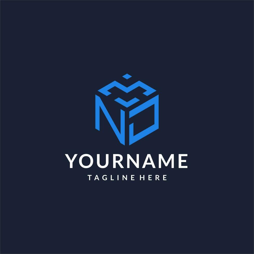 NJ logo hexagon designs, best monogram initial logo with hexagonal shape design ideas vector