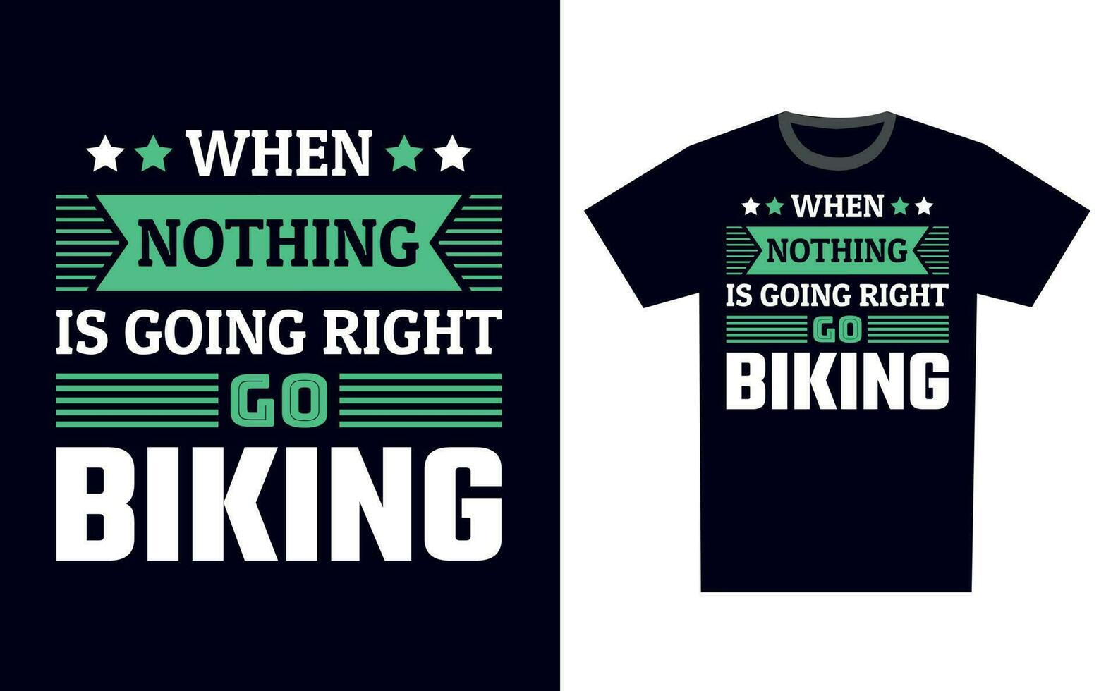 Biking T Shirt Design Template Vector