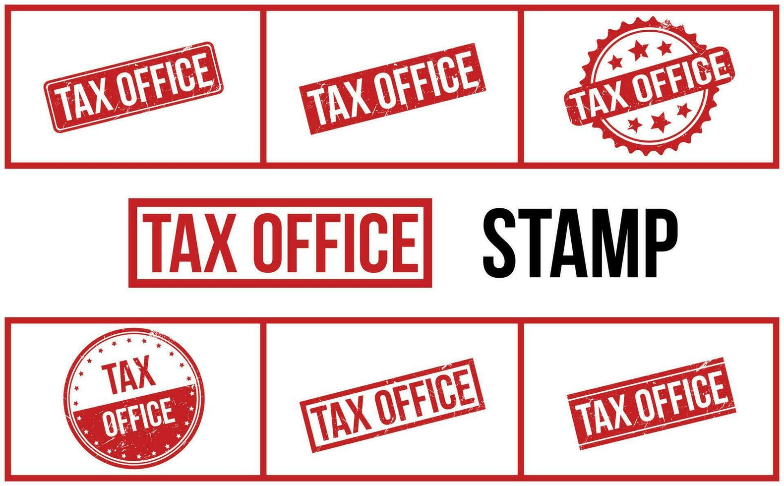 Tax Office Rubber Stamp Set Vector