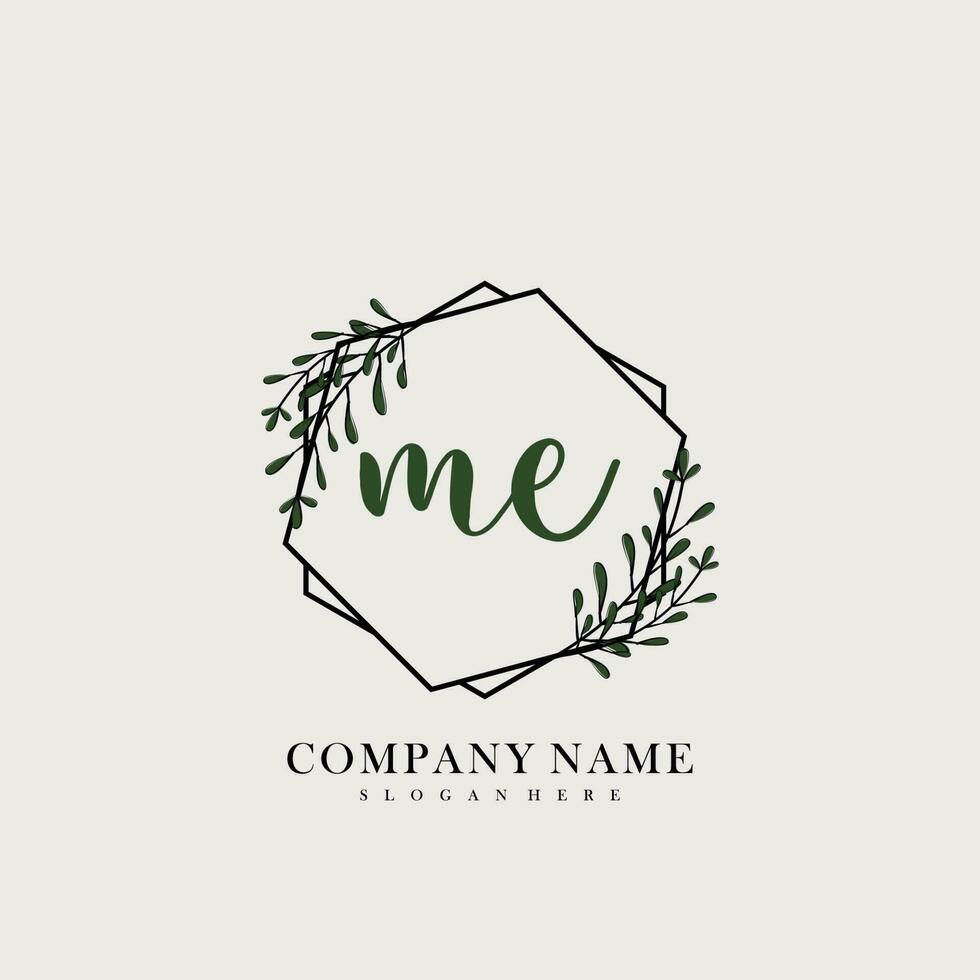 ME Initial beauty floral logo template vector
