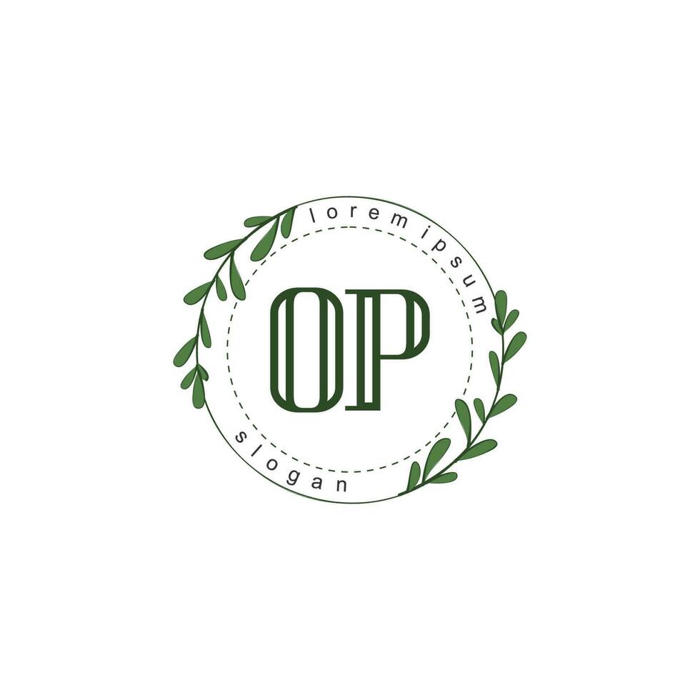 OP Initial beauty floral logo template vector