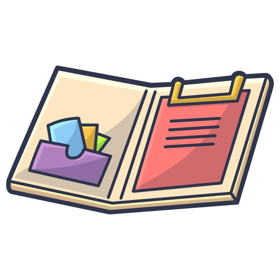 Free Vector cute books and notes, tools for everyday life