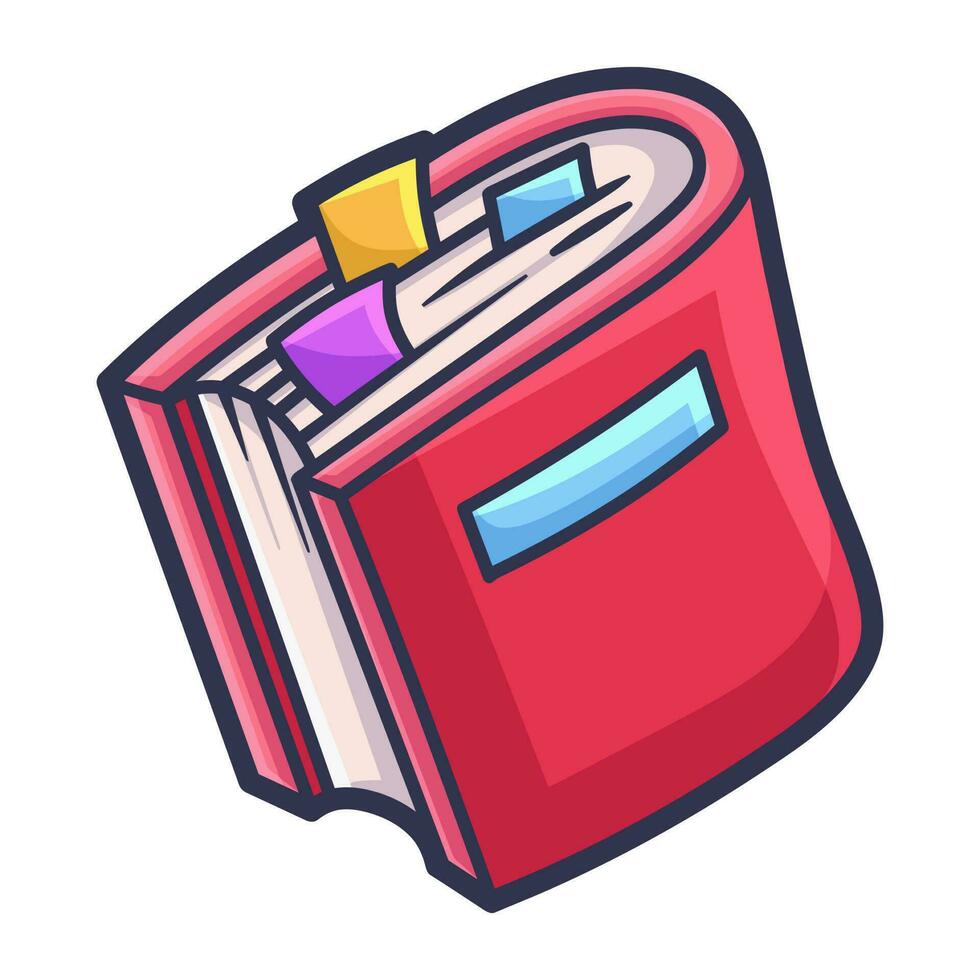 gratis vector grueso libro marcadores con marcas, herramientas para todos los días vida