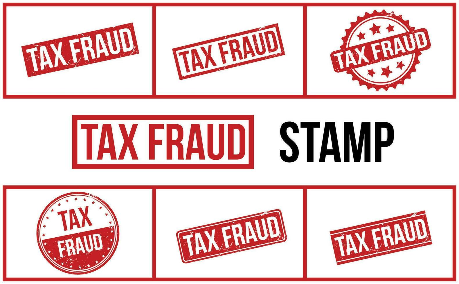 Tax Fraud Rubber Stamp Set Vector