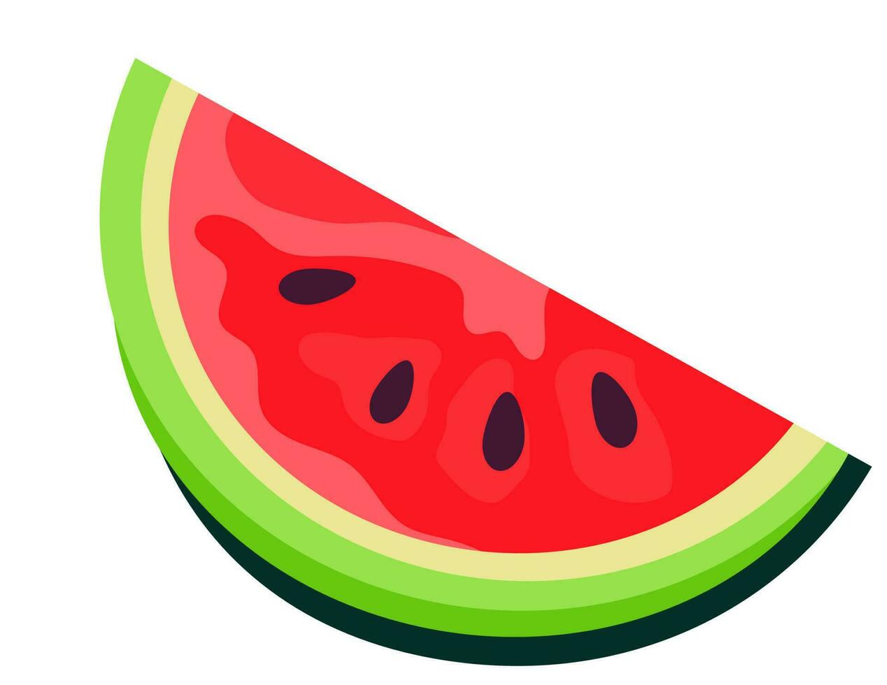 Cartoon Watermelon Icon.  Vector Illustration