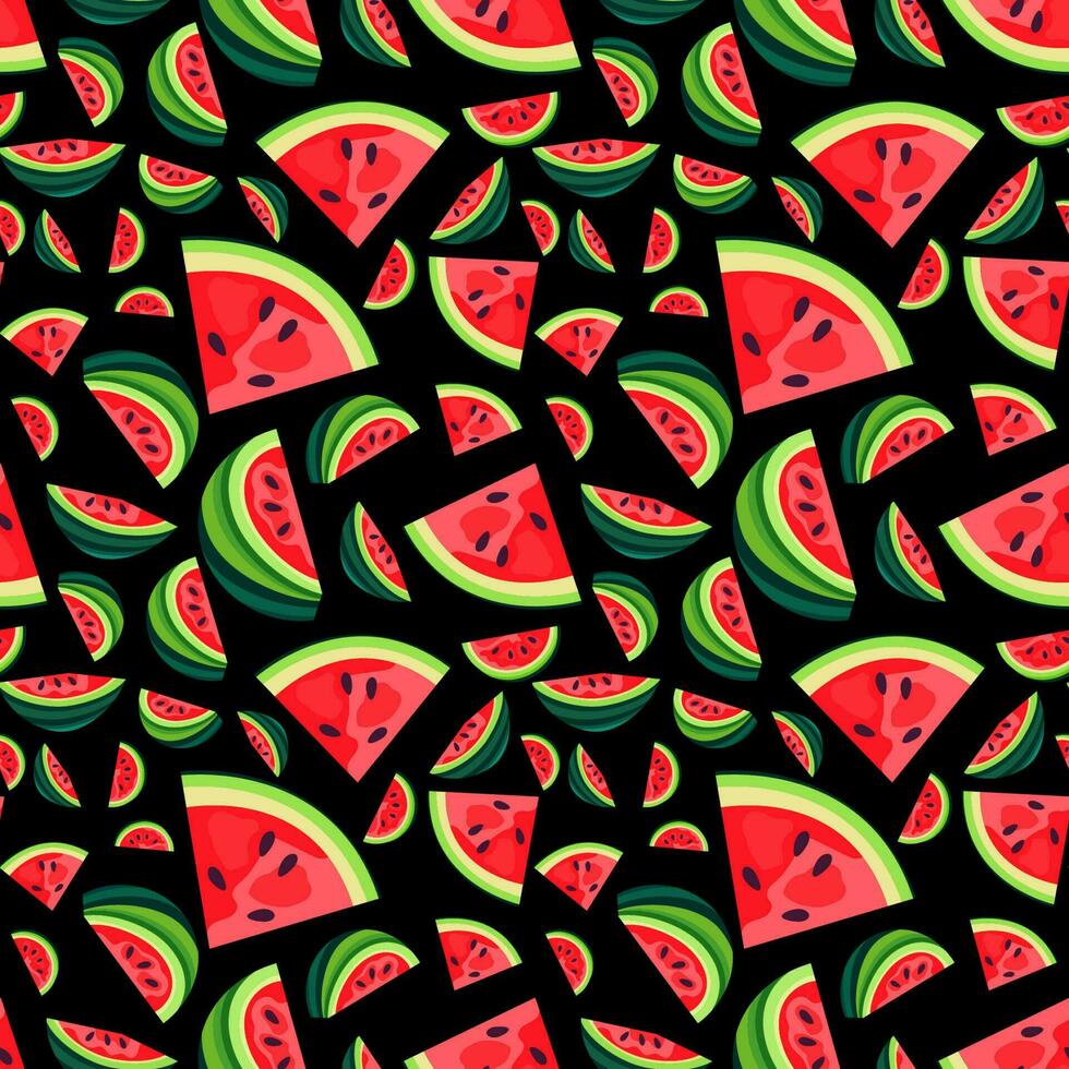 Watermelon Seamless Pattern. Vector Illustration