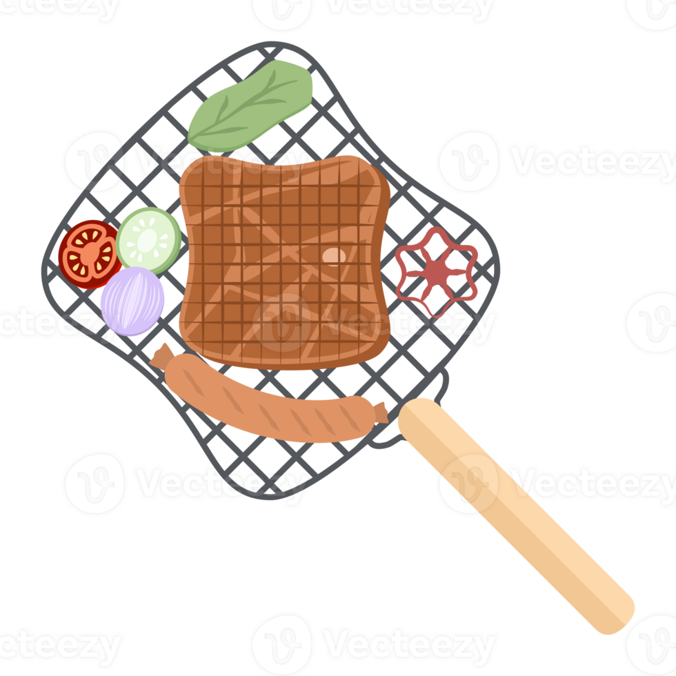 Delicious Grilled Beef Smoked Roasts Steak Cooked Meat on an Iron Grill png